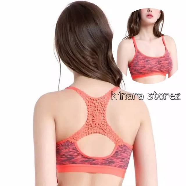 Kinarastorez - bra sport gym fitness salur bunga / atasan olahraga wanita 615