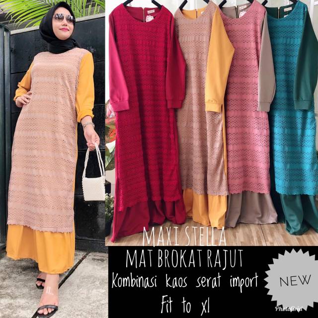 Gamis brukat rajut Sha sha