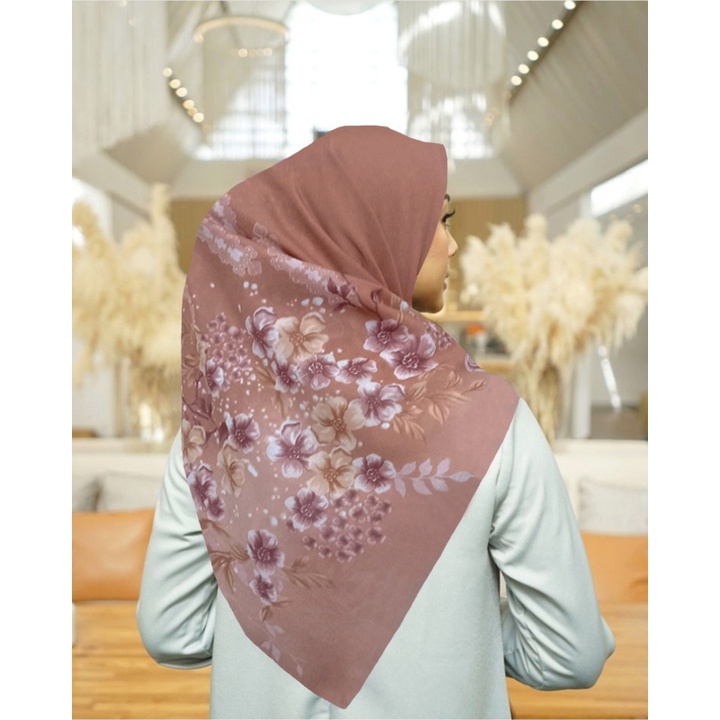 Terbaru !! Hijab Voal Segiempat Motif Nara series Kerudung Segiempat Motif Jilbab Instan