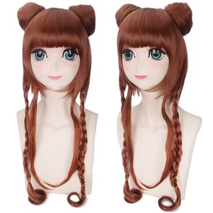 LOL-152 wig rambut palsu daily lolita cosplay karakter fun bun twintail cina