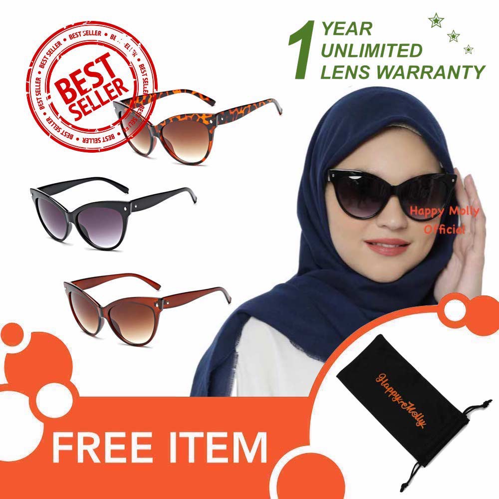 Kacamata UV 400 (Design Korea) Pria dan Wanita Hijab - HM418 ( Group ) FREE Sarung