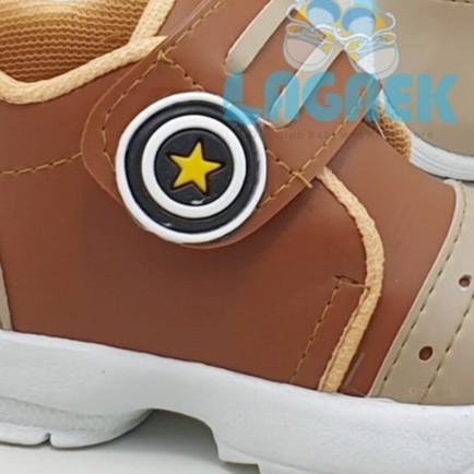 Sepatu Anak Laki Usia 4 Tahunan Size 29 - 30 COKLAT KREM - Sepatu Boots Anak Cowok Anti Licin Alas Karet