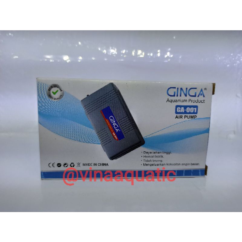 GINGA GA 001 Mesin Aerator portable Airpump Aquarium Baterai Batre pancing mancing ikan