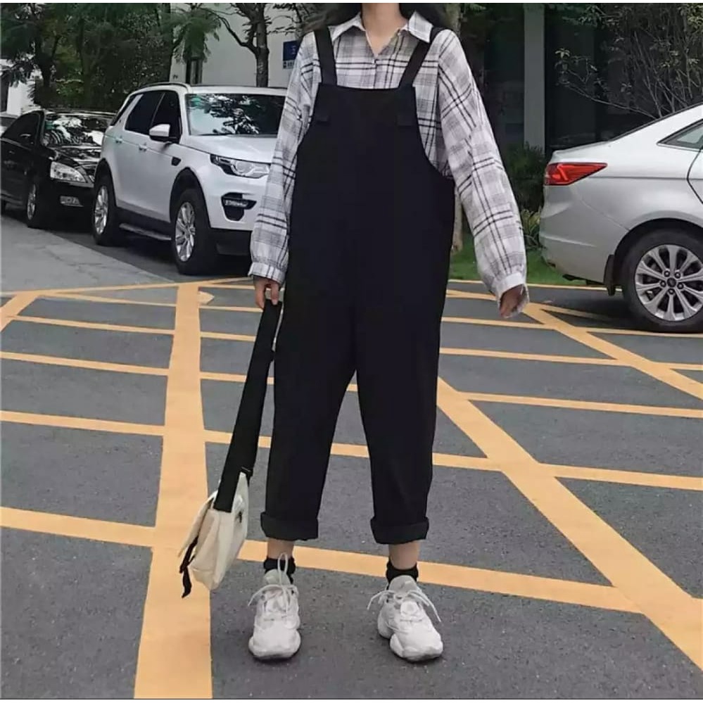 Celana Kodok Solid//jumpsuit pria wanita