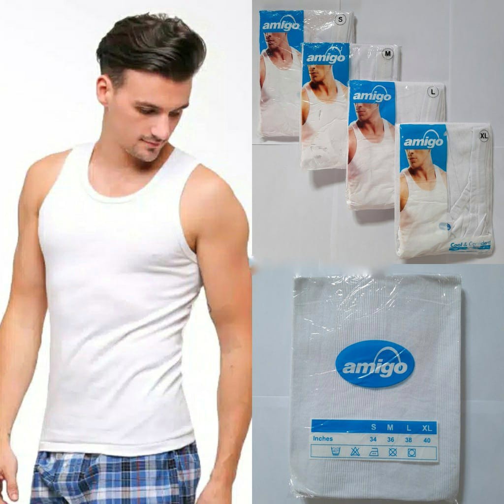 Singlet Pria Amigo Dewasa Anak Remaja | Kaos Dalam Laki Laki ABG Pakaian Underwear | Sguna Satuan