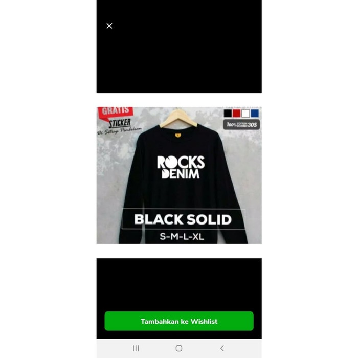 KAOS BAJU LENGAN PANJANG PRIA WANITA DISTRO ROCK DENIM - S Putih MURAH