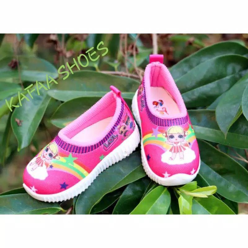 Sepatu Anak Perempuan Slip On Lol Usia 1 2 3 4 5 Tahun