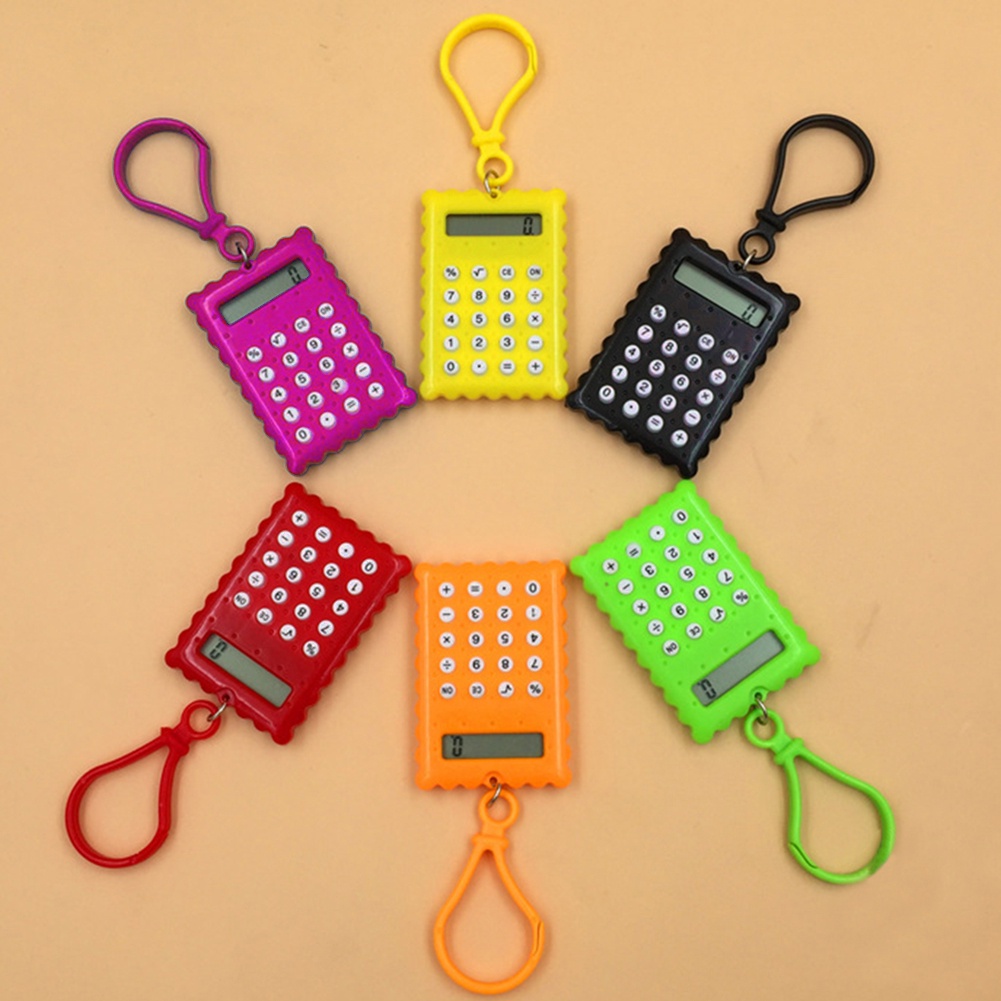 [Jianxin] Pocket Student Mini Electronic Calculator Biscuit Shape School Office Supplies