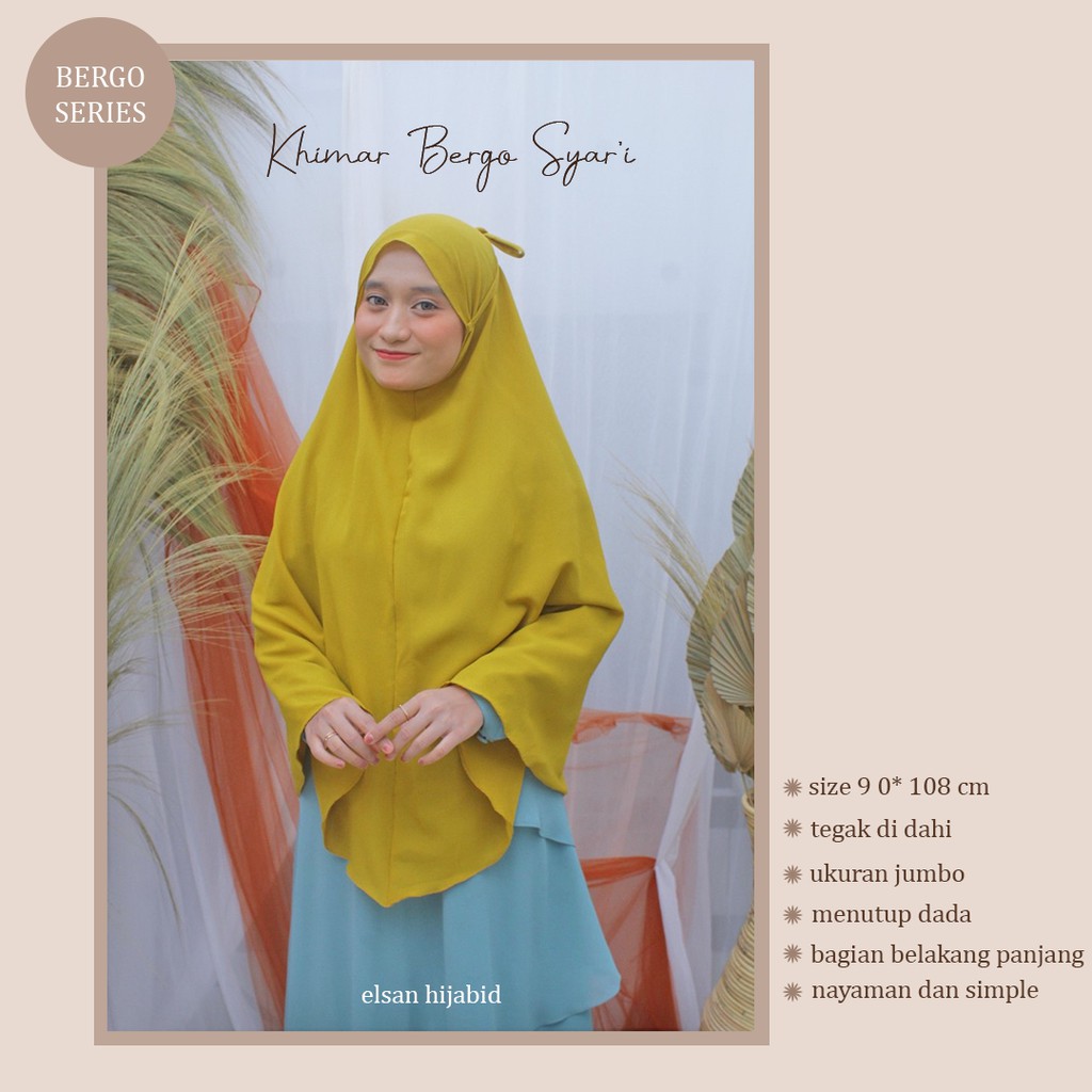 Khimar Bergo Syar'i jumbo 90*108 cm