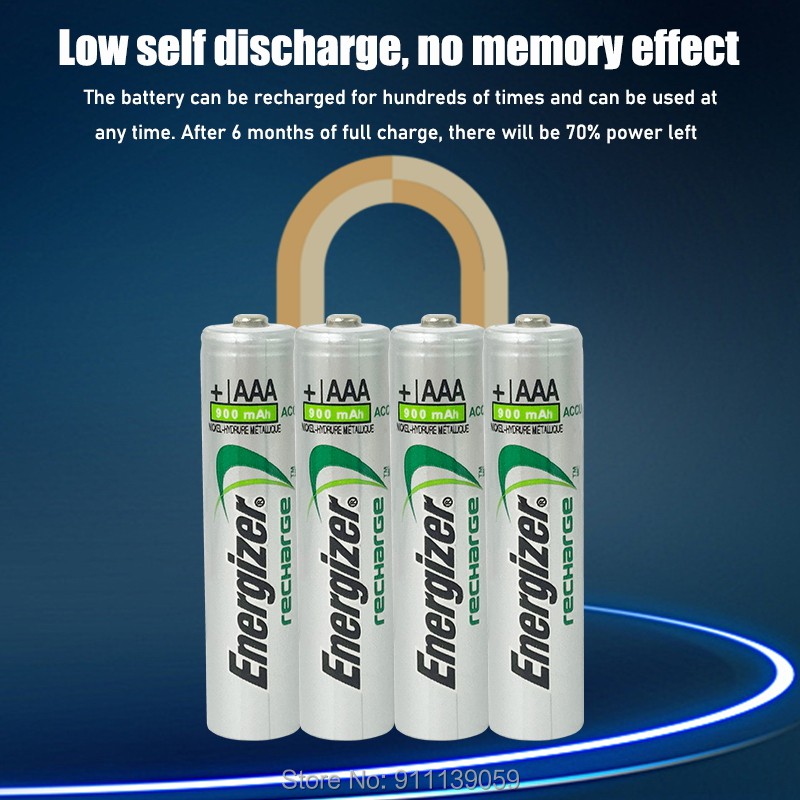 Baterai Isi Ulang Energizer 1.2V 900mAh AAA NI-MH Baru Digunakan untuk mouse nirkabel, perangkat elektronik