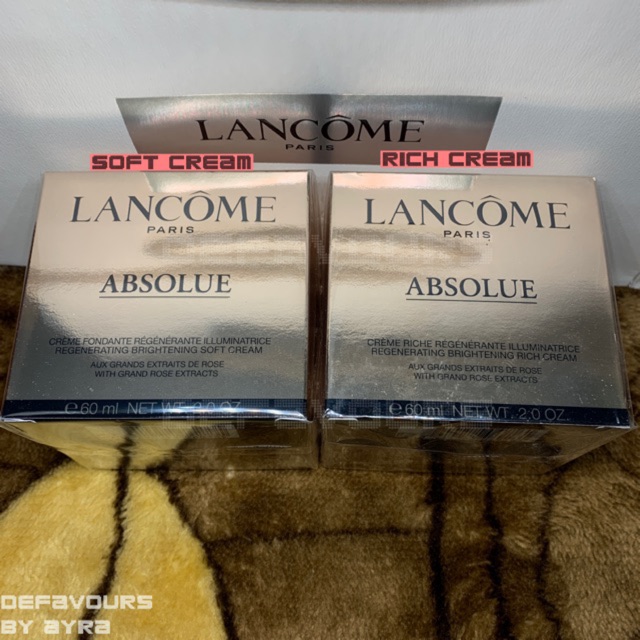 Lancome ABSOLUE Regenerating Brightening RICH / SOFT Cream 60ml With Grand Rose Extract