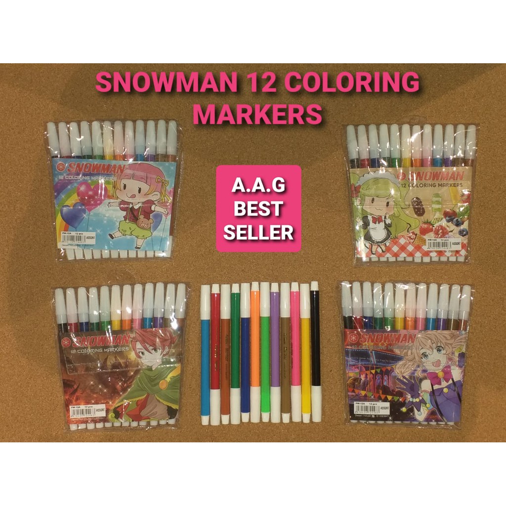 

SNOWMAN 12 COLORING MARKERS