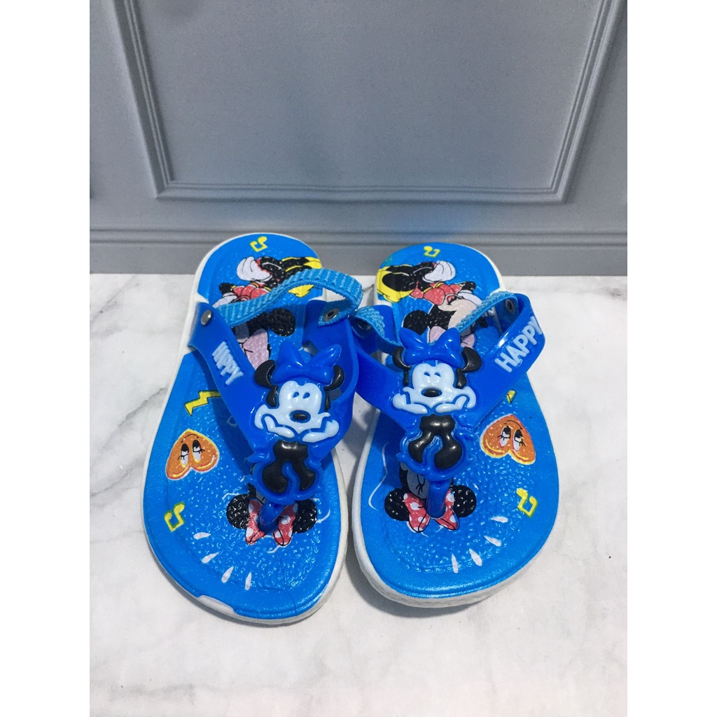 JJ-1816-Z6 Sandal Bunyi Cit Cit Anak Tali Elastis Karakter Mickey Mouse / Sandal Jepit Bunyi Import Size 24-29