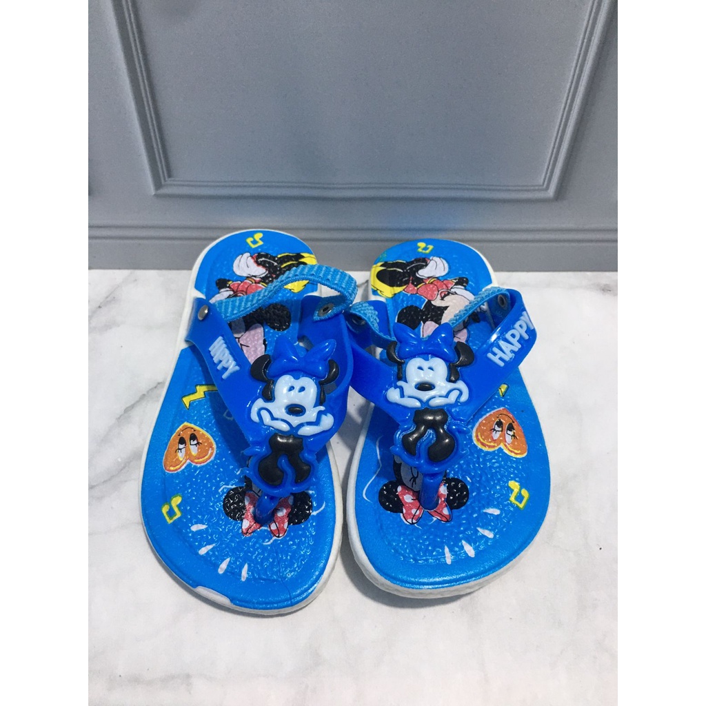 JJ-1816-Z6 Sandal Bunyi Cit Cit Anak Tali Elastis Karakter Mickey Mouse / Sandal Jepit Bunyi Import Ukuran 24-29