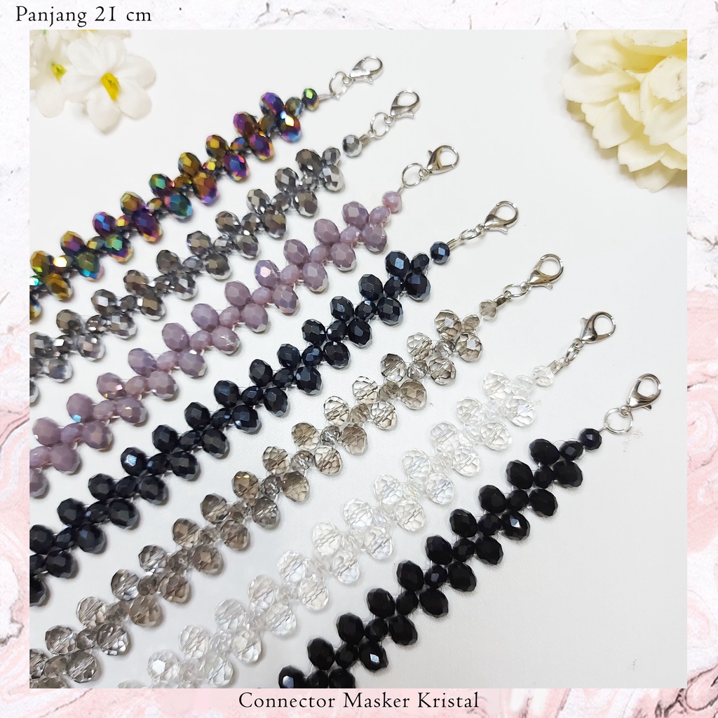 Konektor Masker Hijab Kristal | Pengait Masker Hijab Kristal  | Konektor Masker Hijab Mutiara | Kone