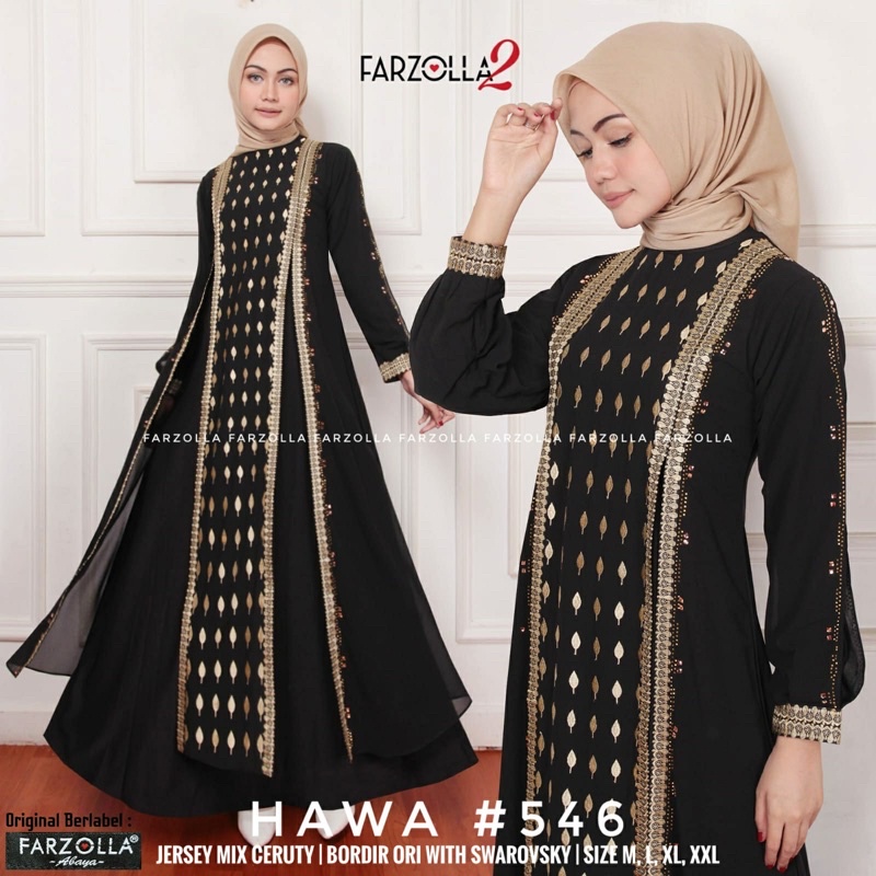 Abaya Turkey | Hawa #546 | Busana Arab Muslimah Original by Farzolla