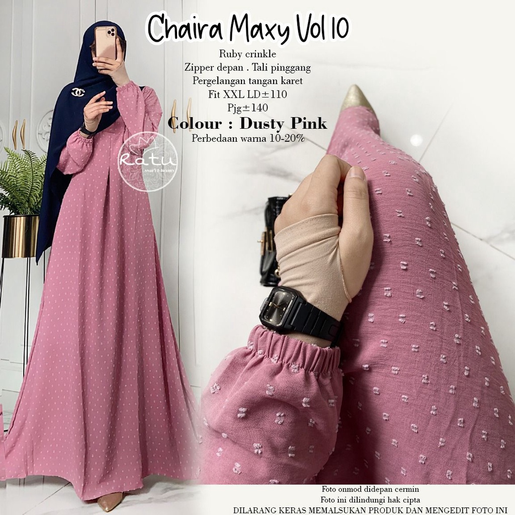 CHAIRA MAXY VOL10 ORIGINAL RATU || GAMIS RUBY CRINKLE PREMIUM