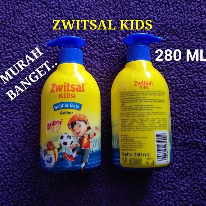 GSB=-117 ZWITSAL KIDS 280 ML BOBOIBOY BUBBLE BATH ACTIVE - SABUN MANDI