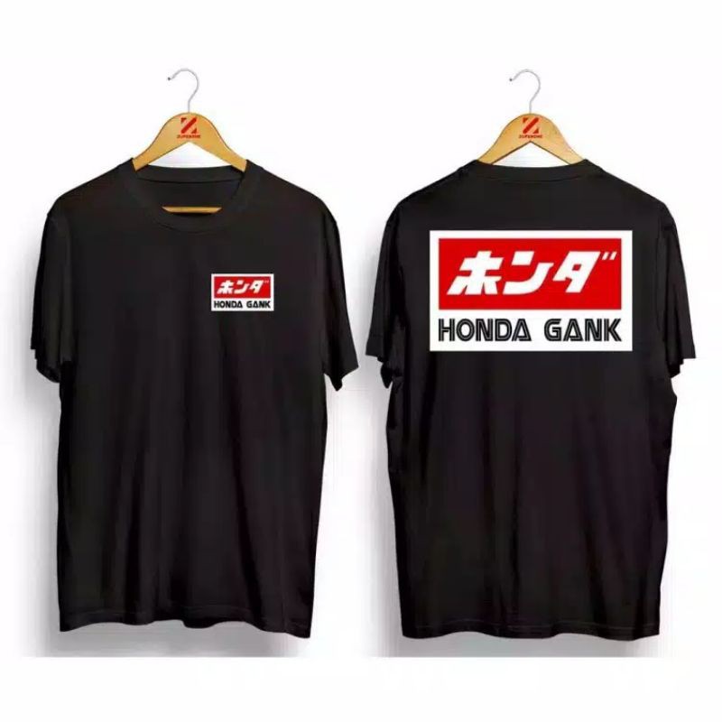 KAOS HONDA GANK HITAM LENGAN PANJANG DAN PENDEK