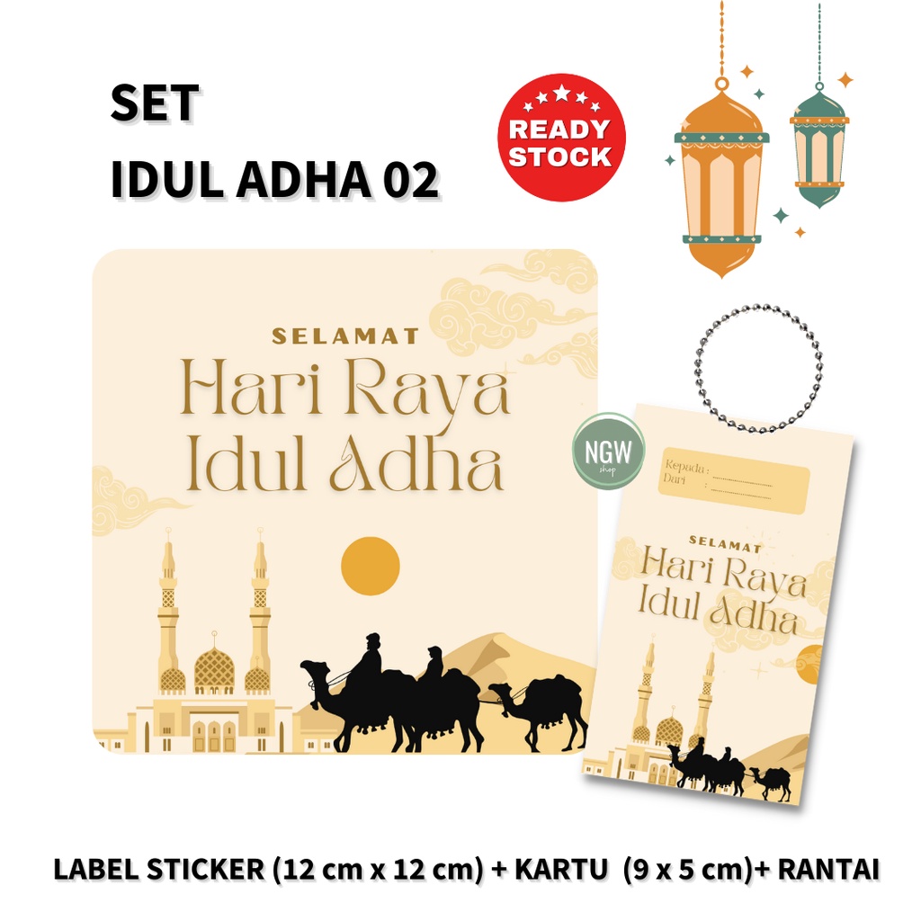 IDUL ADHA SET label sticker + kartu + rantai hampers hantaran kado