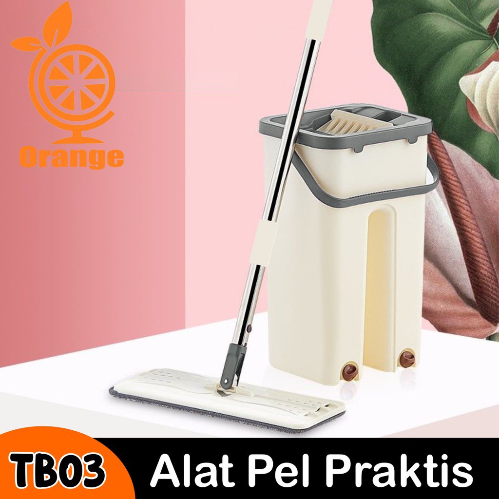 Alat Pel Praktis Ultra Mop Briny Brown Pel Putar Pel Lantai Multifungsi Pel Bentuk Persegi Panjang GOSHOP88