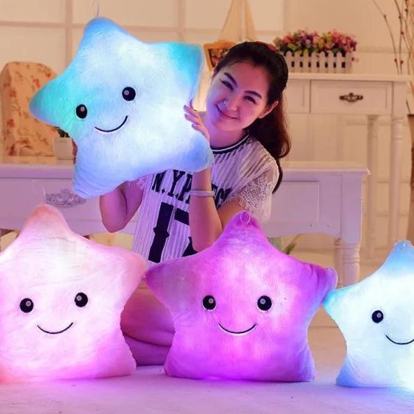 Segera Beli Boneka LED Bantal Nyala Mainan Import Bintang / Bantal Tidur / Hiasan Kamar