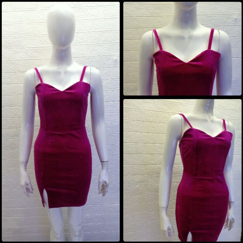 minidress bludru sexy /dress mini import/ dress pesta/ dress gaun malam
