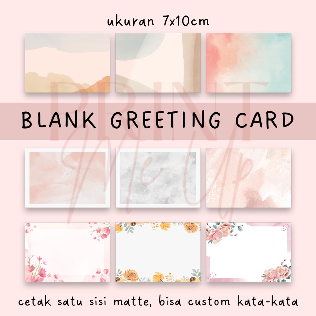 Blank Greeting Card - Kartu Ucapan Kosong buket bunga/olshop/hampers/ulang tahun