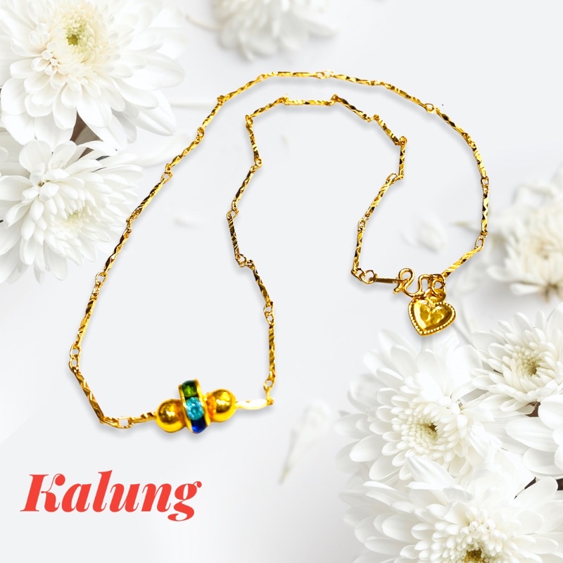 kalung plus leontin //kalung permata//perhiasan lapis emas//emas //kalung