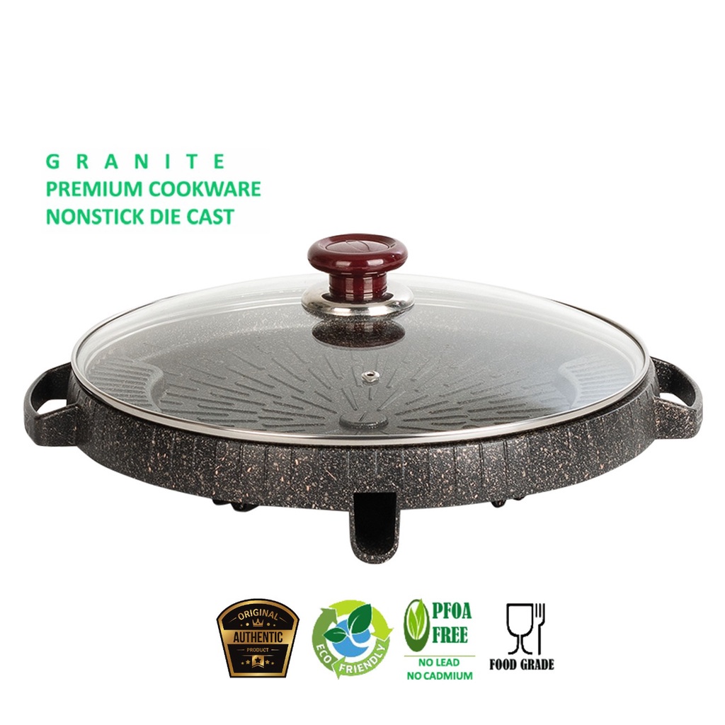 BULGOGI Pan 32 Cm Grill BBQ Panggangan Plus Tutup Kaca