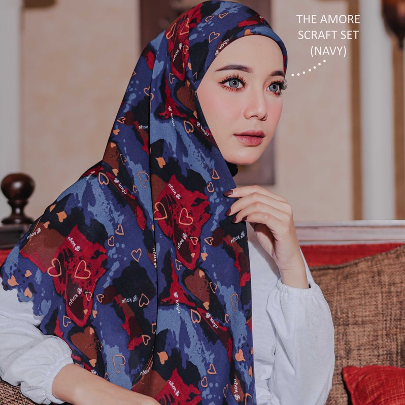 Koyu Hijab Segiempat The Amour Scraft Set Premium Turkey Series