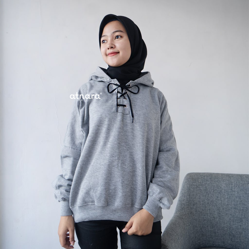 Nara Grosir - Cross Rope Hodie l Sweater Polos l Sweater Wanita Terbaru