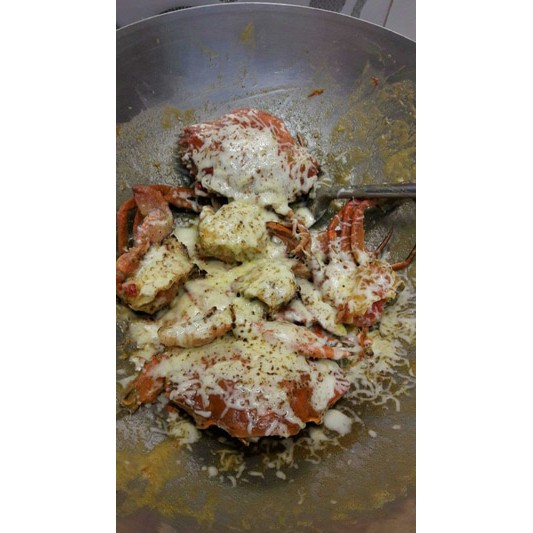 

kepiting telur telur asin mozzarella