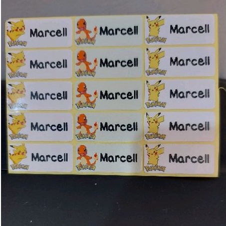

POKEMON Stiker nama anak sekolah label nama anak buku pelajaran peralatan sekolah uk mini 3x1cm untuk bolpoin, pesil, dll