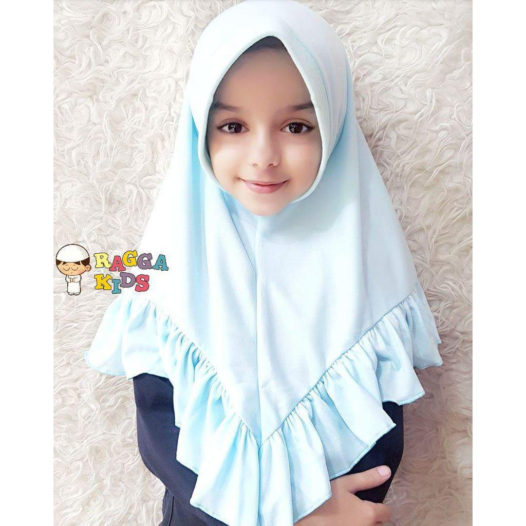 Khimar Aisyah Putih Jilbab Anak Raggakids (2-12 tahun)