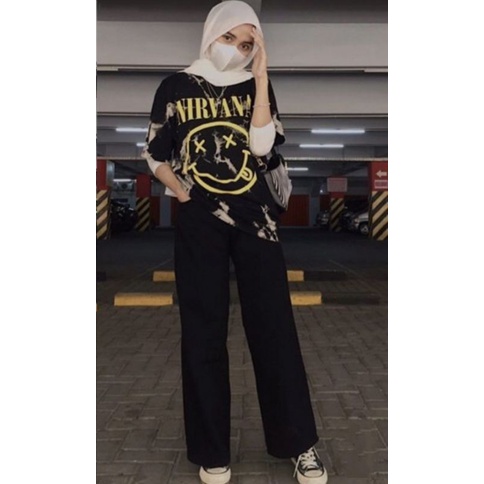 CELANA JEANS WANITA HIGH WAIST WARNA HITAM