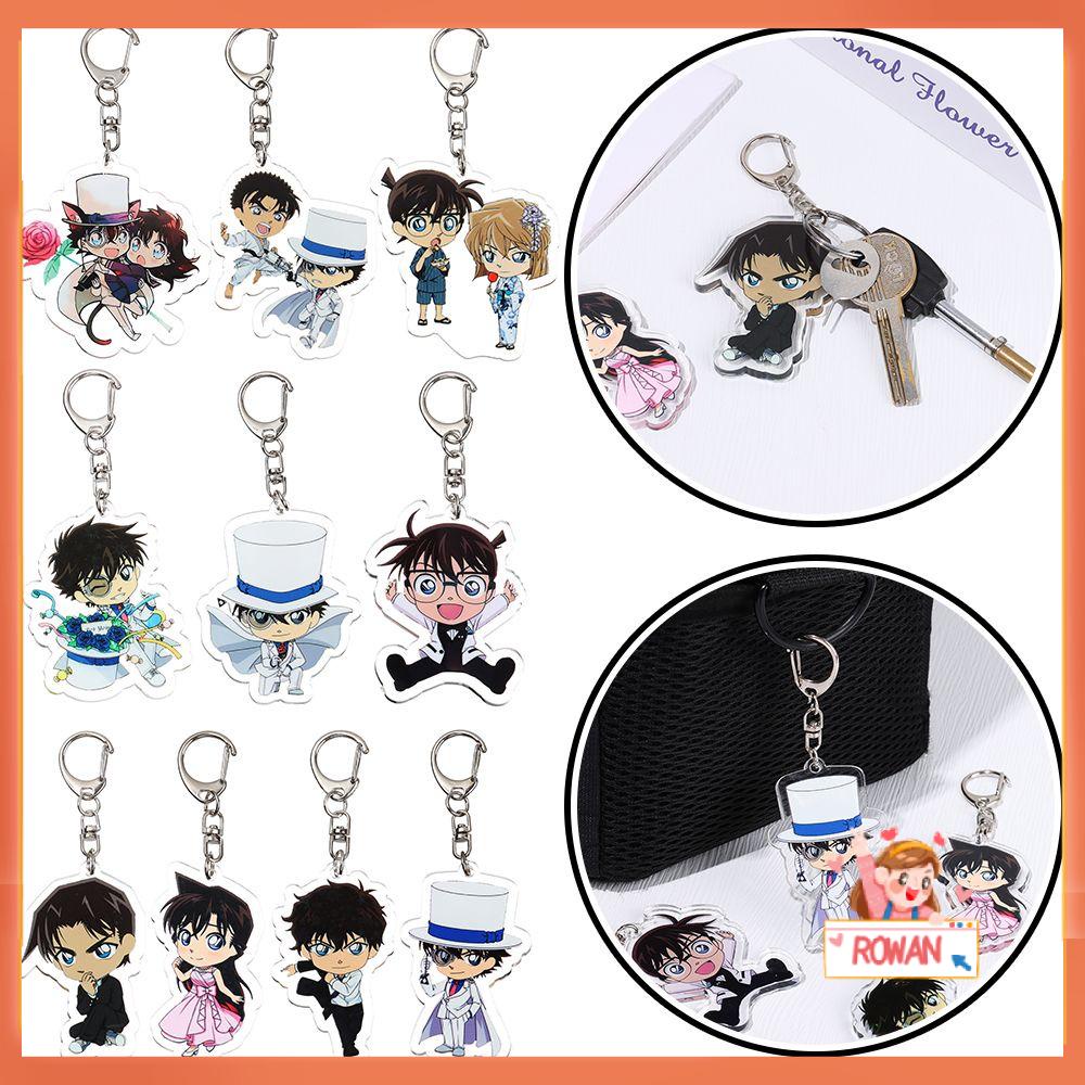 ROW Student gifts Acrylic Mau Lilan Double-sided pendant Detective Conan Shinichi Exquisite trinkets Animation peripherals Keychain Conan Metal