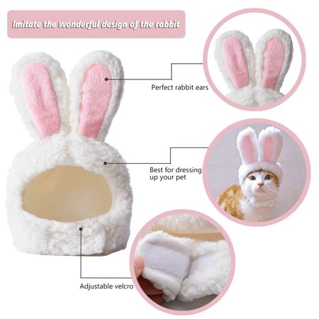 Bunny Hat for Cat - Topi Telinga Kelinci Untuk Kucing Cosplay Rabbit Ear Hat for Cat Dog Cute