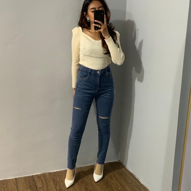 [LUXE.DLABEL] - D66 jeans | Highwaist Skinny Jeans wanita Import Premium celana jeans panjang wanita High Waist Import BoyfriendJeans Baggy Jeans