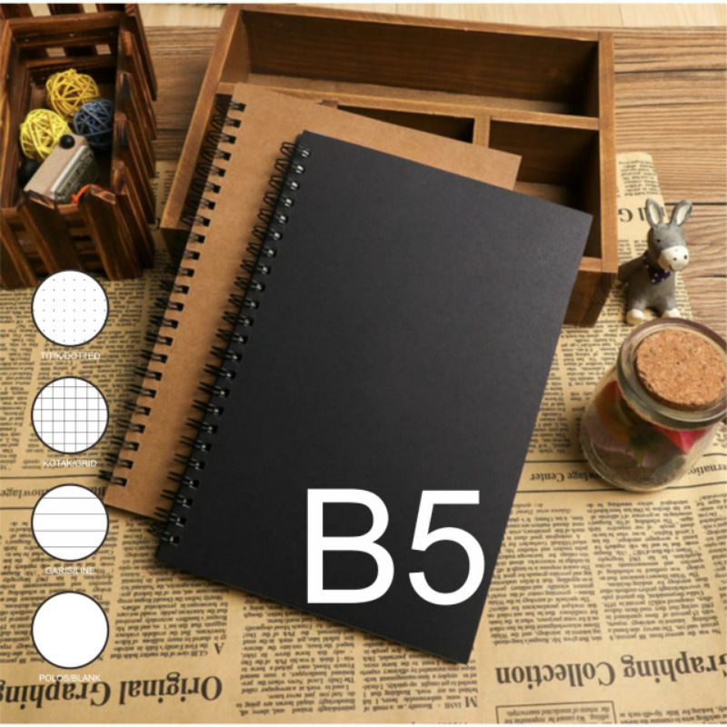 

NOTEBOOK NOTES BOOK JURNAL JOURNAL B5 BUKU CATATAN BUKU TULIS DIARY AGENDA PLANNER SPIRAL AESTHETIC GRID LINE BLANK DOTTED MURAH BAHAN BERKUALITAS DESAIN UNIK LUCU