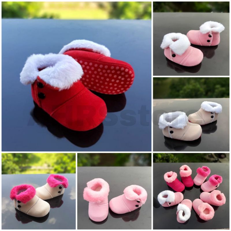 Sepatu Bayi Perempuan 0 6 Bulan Prewalker Anak Cewek 0 12 Bulan Balit 1 Tahun  Cowok Lucu Murah Terbaru / BULU