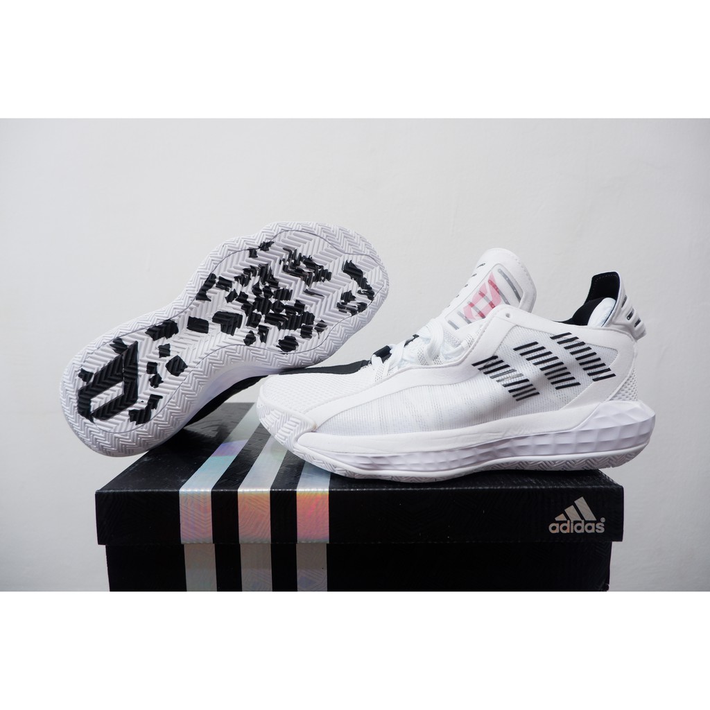 SEPATU BASKET BARU || DAME6 LOW WHITE BLACK