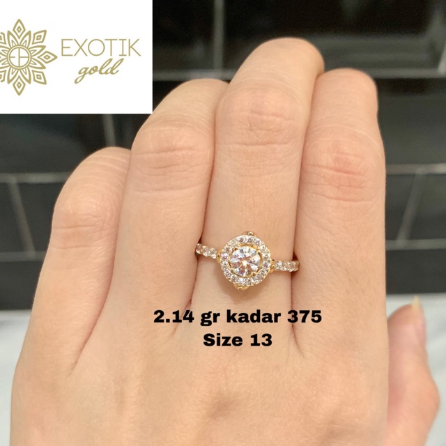 Cincin emas permata kadar 375