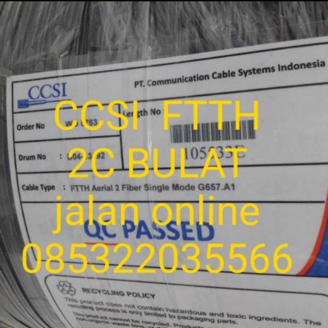 Dropcore 2 core / Cable Fiber Optik / Drop Ware FTTH Kabel FO Bulat CCSI