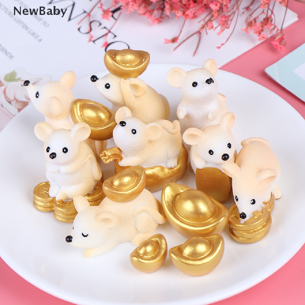 Miniatur Tikus Lucu Warna Emas Untuk Dekorasi Tamancraft 2020
