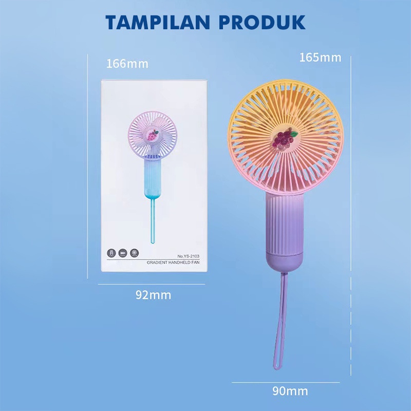 Kipas Angin Genggam Mini Portable 3th Gen Bentuk Anggur Lucu Dengan Port Charger USB Mini Fan