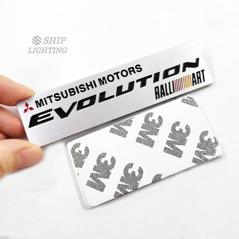1pc Stiker Emblem Logo Mitsubishi Ralliart Revolution Bahan Metal Untuk Dekorasi Mobil