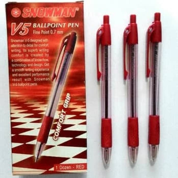 

Pulpen Snowman V5 0.7mm Hitam/Biru/Merah Satuan