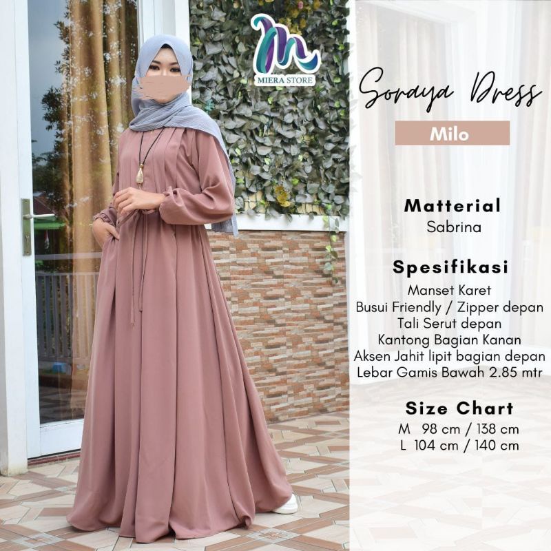 Soraya Maxy  - Maxy Polos  Gamis Polos Size M ,L - Gamis Only