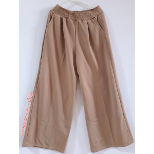 Celana Kulot Panjang Wanita Bahan Crepe Silk - Abu-abu (U6Z9) Celana Kulot Linen Kulot Cewek Scuba K